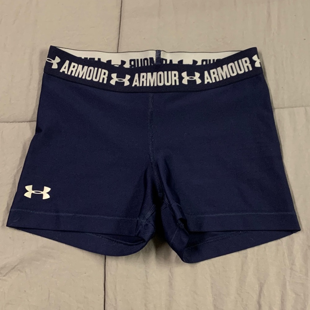 navy blue under armour spandex, size small